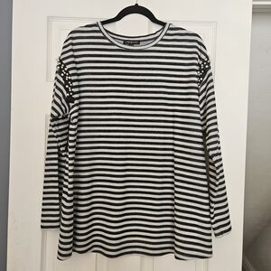 Lane Bryant Striped Tunic with Pearl Details